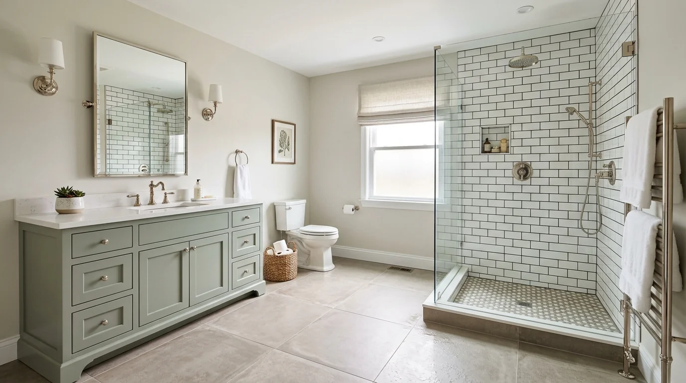 Finished full bathroom renovation in Conroe, TX by Bath and Shower Remodelers