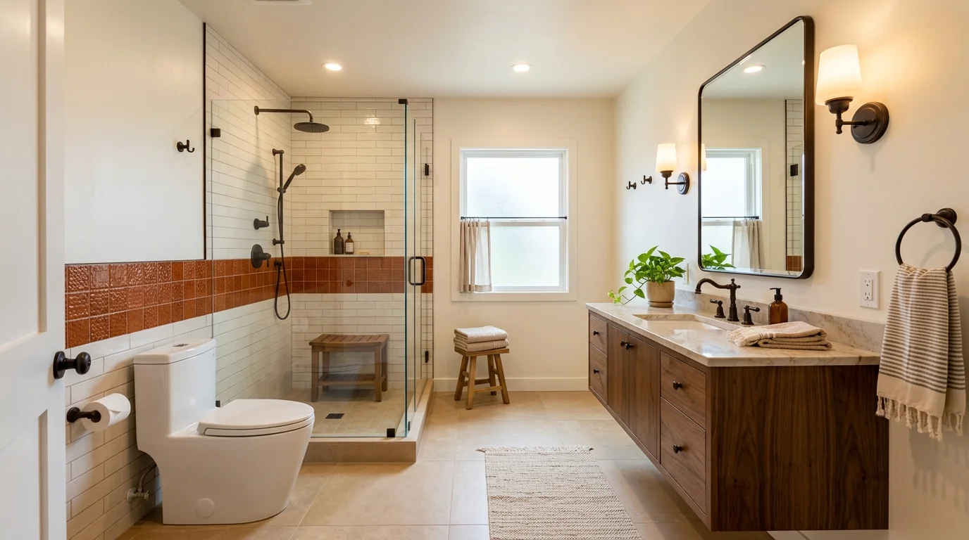 Completed bathroom remodel in Conroe, TX by Bath and Shower Remodelers