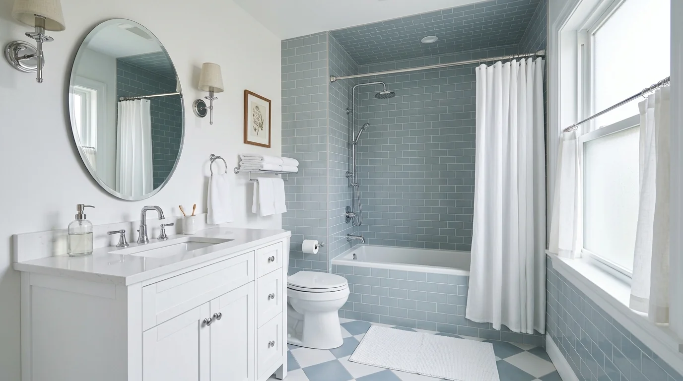 Completed guest bathroom remodel project in Conroe, TX by Bath and Shower Remodelers