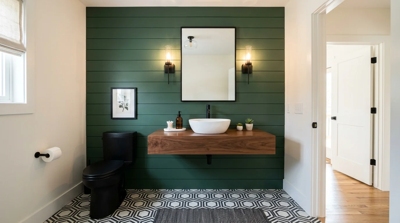 Completed half bathroom remodel project in Conroe, TX by Bath and Shower Remodelers
