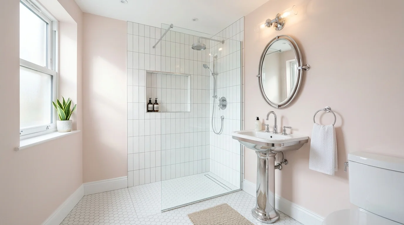 Completed small bathroom remodel project in Conroe, TX by Bath and Shower Remodelers